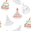 Seamless background with wedding cake