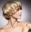 Beautiful woman with stylish hairstyle