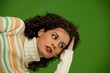 Woman with curly hair