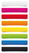 Étiquettes multicolores hachurées