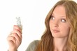 Photo: femme avec LED ampoule femme avec LED ampoule