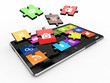 Tablet pc software. Screen from puzzle with icons.