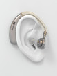 Hearing aid on ear. 3d
