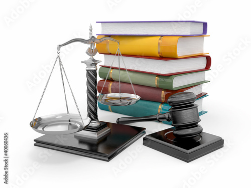 Illustration: Justice concept. Law, scale and gavel Justice concept. Law, scale and gavel