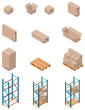 Vector: Vector boxes and shelving Vector boxes and shelving