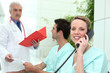 Foto: Busy hospital reception area Busy hospital reception area