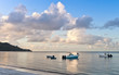 Beautiful seascape with blue sky and clouds