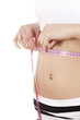 close up photo of a woman measuring her waist