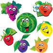 Funny fruits. Vector art-illustration.