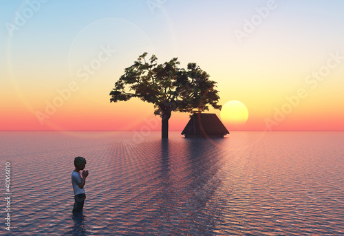 Illustration: Flood with child as victim Flood with child as victim