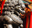 metal lion in chinese temple metal lion in chinese temple