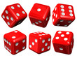 Set of red casino craps