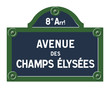 Plaque Avenue des Champs Élysées