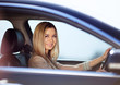 Girl in her car