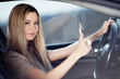Girl in her car