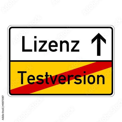 Vektor: ortsschild testversion lizenz I ortsschild testversion lizenz I