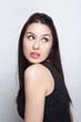 One beautiful brunette woman in studio