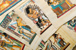 Egyptian history concept with papyrus Egyptian history concept with papyrus