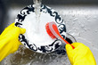 Washing dishes
