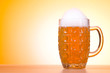 Beer glass on the table Beer glass on the table