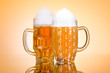Beer glass on the table Beer glass on the table