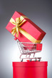 Christmas shopping concept with shopping cart