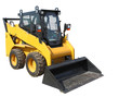 The yellow truck with a scraper to lift cargo.