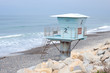 Lonely lifeguard tower on beach
