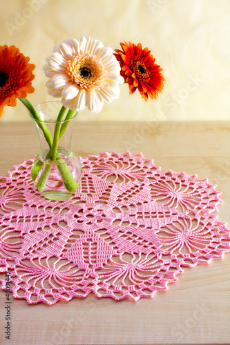 Photo: Crocheted doily. Crocheted doily.