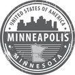 Grunge rubber stamp with name of Minnesota, Minneapolis, vector