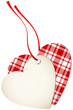 Hangtag 2 Hearts Check Red Bow