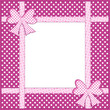 Polka dot background with gift bows and ribbons and copy space