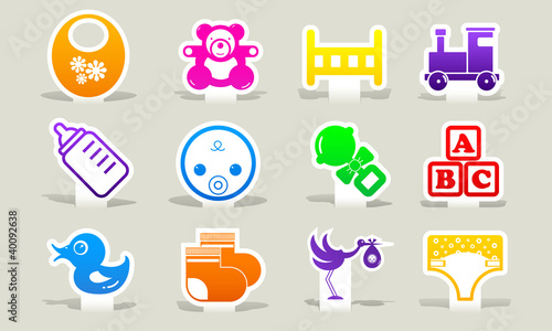Vector: clip-art color icons baby clip-art color icons baby