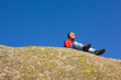 Young casual man listening to music outdoors Young casual man listening to music outdoors