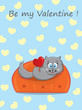 The cute card for Valentine's Day, the background