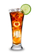 canvas print picture - Cola drink, isolated on white background