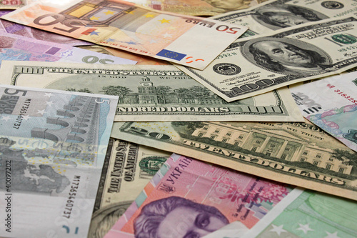 Photo: currencies: euro, dollar, rouble, hrivna currencies: euro, dollar, rouble, hrivna