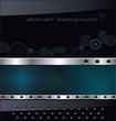 Technology background with metallic banner. vector