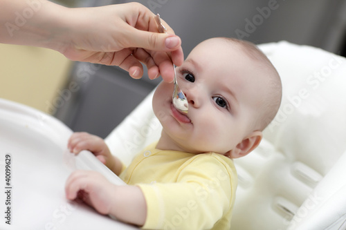 Photo: Baby spoon feeding Baby spoon feeding
