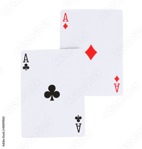 Photo: Two aces isolated on white Two aces isolated on white