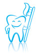 Vector: Smiling dental tooth with toothbrush Smiling dental tooth with toothbrush
