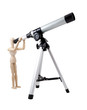 Photo: Wooden Puppet Observing with Telescope Wooden Puppet Observing with Telescope
