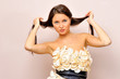 Beautiful woman in fancy gown.