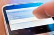 touching smartphone screen