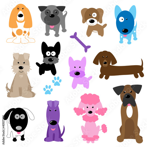 Illustration: Collection of Cute Dog Vectors Collection of Cute Dog Vectors