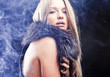 Beauty girl on the fog.