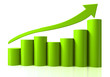 Illustration: Growing bar chart from color blocks Growing bar chart from color blocks