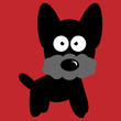 Illustration: Small Black Dog Vector - Terrier or Schnauzer Small Black Dog Vector - Terrier or Schnauzer