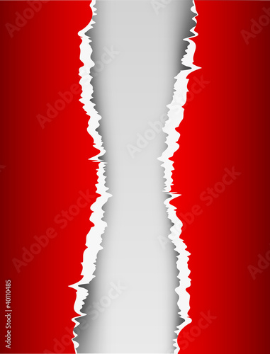 Vector: Red background with ripped paper Red background with ripped paper