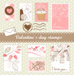 set of valentine`s day stamps